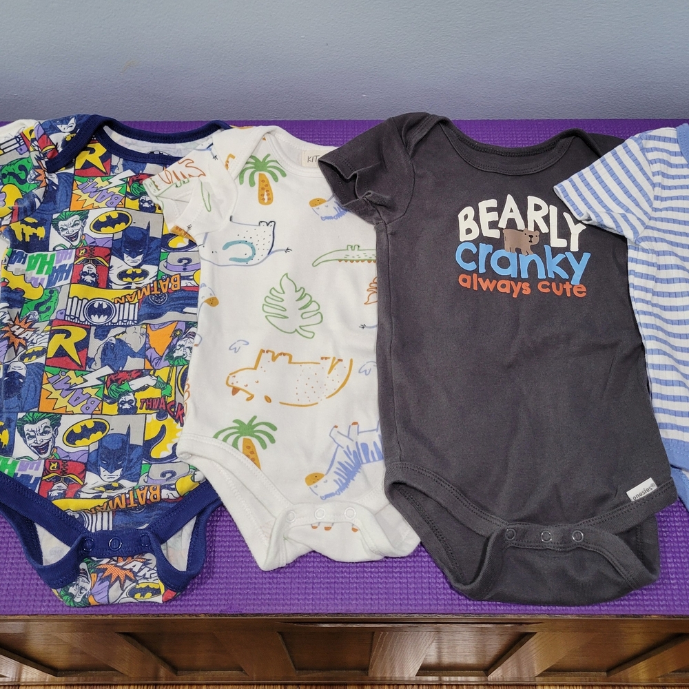 *Bundle* Colorful Cartoon and Animal Print Kids Bodysuit Set